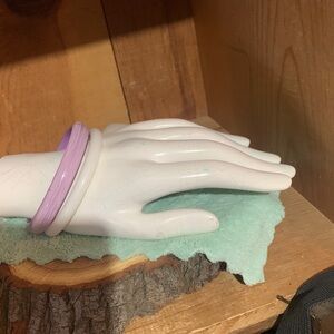 Vintage Set  purple & White Plastic Bracelet